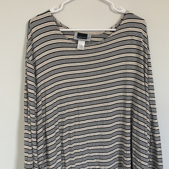 Maggie Barnes Women Plus Size 4X Multicolor Stripe Stretch Top Blouse - Picture 2 of 4